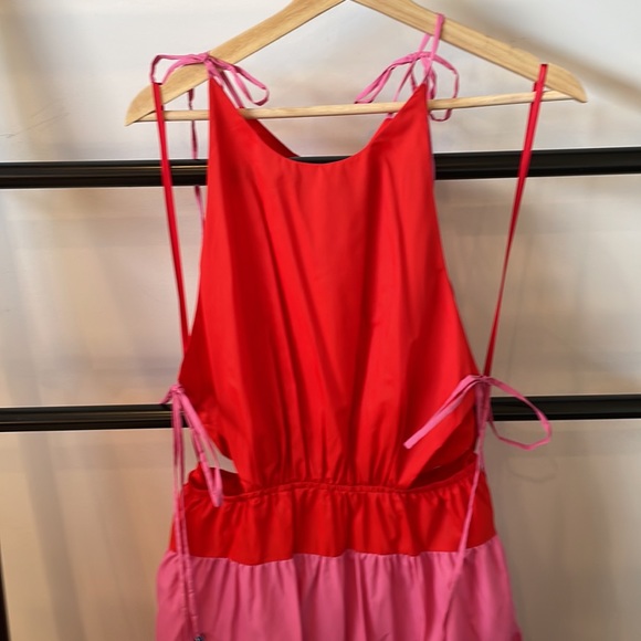 Staud size S red and pink tiered maxi dress - Picture 2 of 7